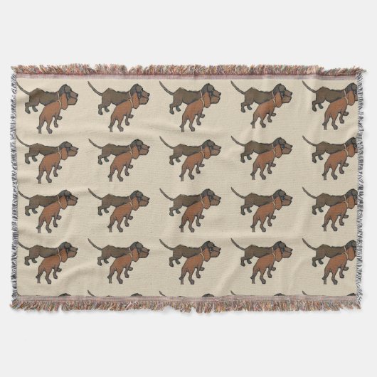 Abstract Dachshund in bruin Deken (Voorkant)