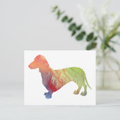 Abstract Dachshund Silhouette Briefkaart (Staand voorkant)