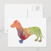 Abstract Dachshund Silhouette Briefkaart (Voorkant / Achterkant)