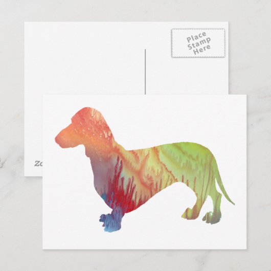 Abstract Dachshund Silhouette Briefkaart (Voorkant / Achterkant)