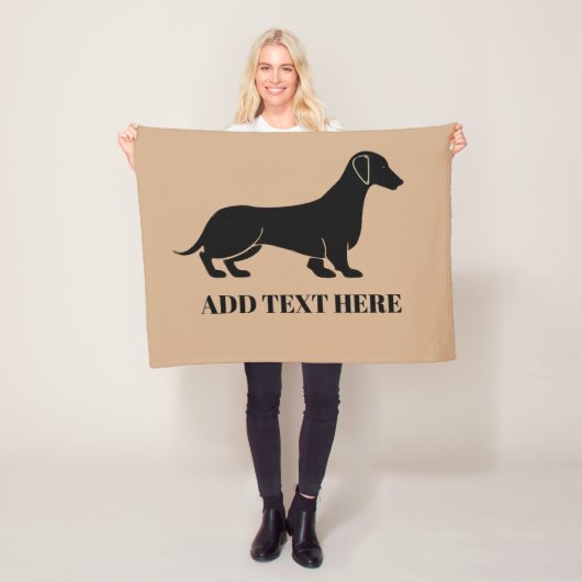 Abstract Dachshund, voeg tekst toe Fleece Deken (In situ)