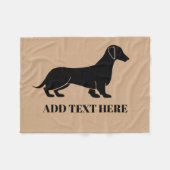 Abstract Dachshund, voeg tekst toe Fleece Deken (Voorkant (Horizontaal))