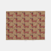 Abstract Dachshund, voeg tekst toe Fleece Deken (Voorkant (Horizontaal))