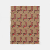 Abstract Dachshund, voeg tekst toe Fleece Deken (Voorkant)
