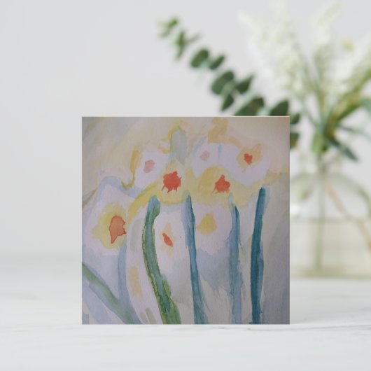 Abstract Daffodils Flat Wenskaart (Staand voorkant)