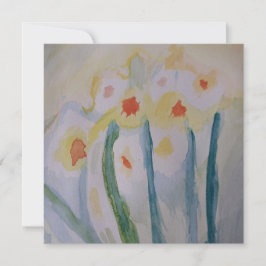 Abstract Daffodils Flat Wenskaart