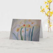 Abstract Daffodils Folded Wenskaart Kaart (Gele Bloem)