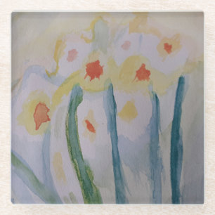 Abstract Daffodils Onderzetter van glas