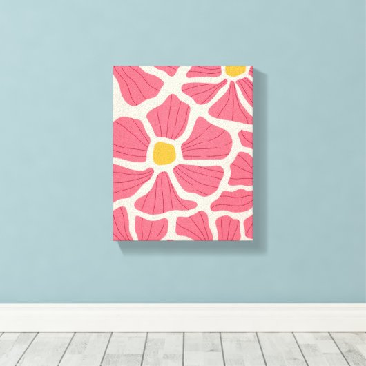 Abstract Daisy Field (of soortgelijke bloem) Canvas Afdruk (Insitu (Houten vloer))