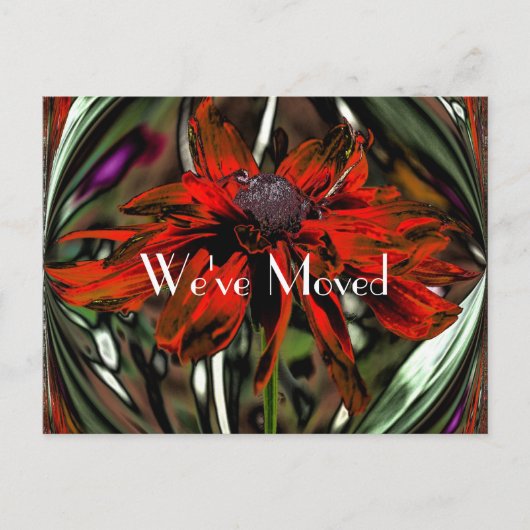 Abstract Daisy Flower New Address Aankondigingskaart (Voorkant)