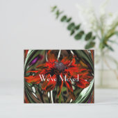 Abstract Daisy Flower New Address Aankondigingskaart (Staand voorkant)