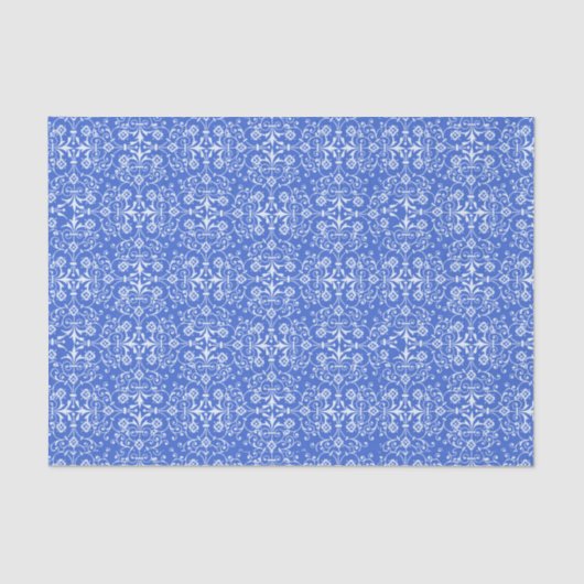 Abstract Damasblauw-weefselpapier Tissuepapier (Voorkant)