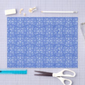 Abstract Damast Blauw Tissuepapier (Craft)