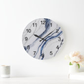 Abstract Dark Blue Green Mist Fractal Grote Klok (Huis)