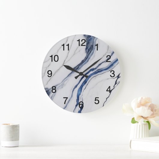 Abstract Dark Blue Green Mist Fractal Grote Klok (Huis)