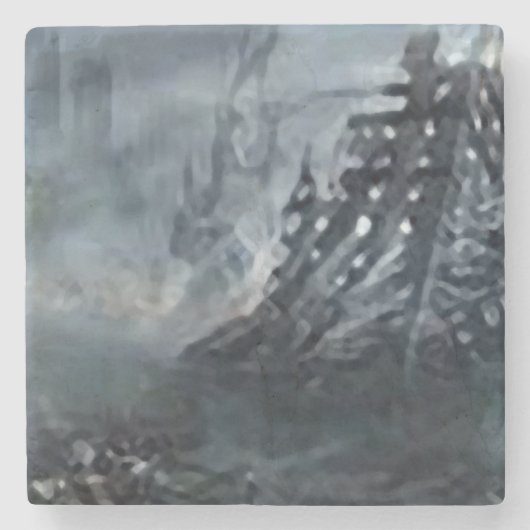 Abstract _dark coaster stenen onderzetter (Voorkant)