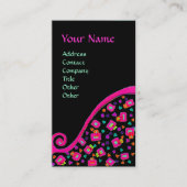 ABSTRACT DECO MONOGRAM Roze Fuchsia Zwart Blauw Visitekaartje (Voorkant)