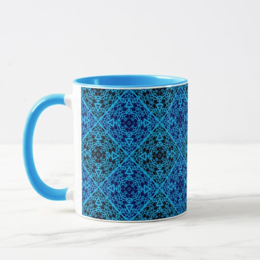 Abstract decoratief decor blauw zwart of mok (Links)