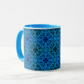 Abstract decoratief decor blauw zwart of mok (Voorkant links)