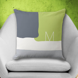 Abstract Decoratief Kalk Groen Monogram Kussen