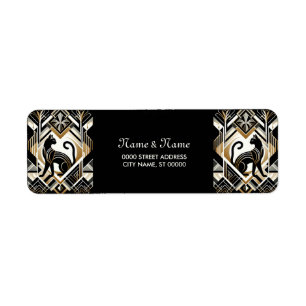 Abstract decoratief kat retouradreslabel etiket