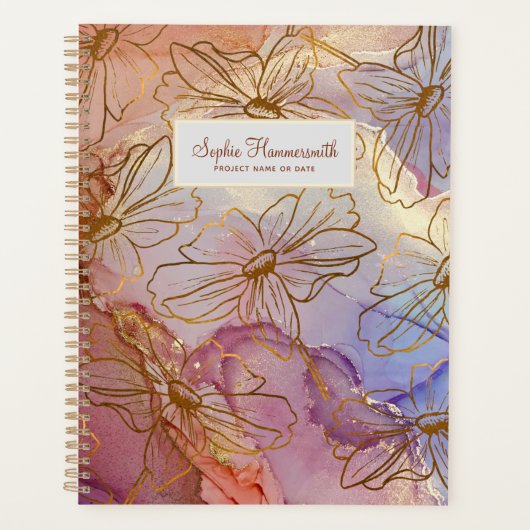 Abstract deegwaren en bloemen planner (Voorkant)