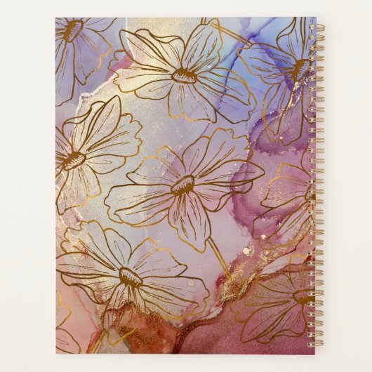 Abstract deegwaren en bloemen planner (Achterkant)