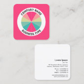 Abstract deel 01 - Rood #FF407F Vierkante Visitekaartje (Voorkant / Achterkant)