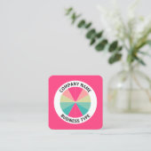 Abstract deel 01 - Rood #FF407F Vierkante Visitekaartje (Staand voorkant)