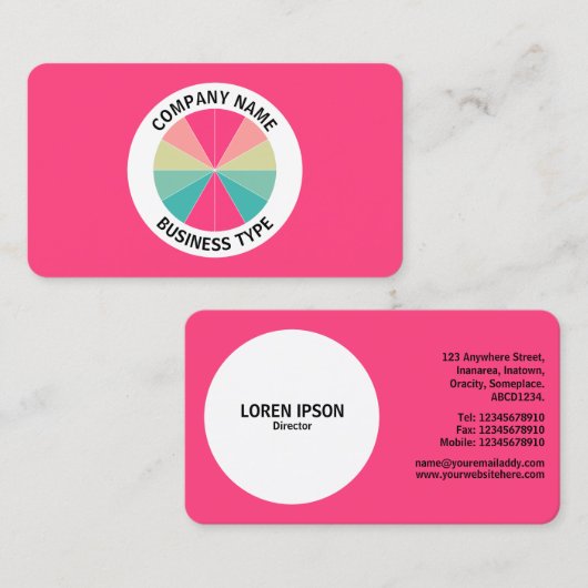 Abstract deel 01 - Rood #FF407F Visitekaartje (Voorkant / Achterkant)