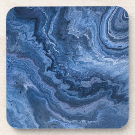 Abstract Deep Blue Marble Bier Onderzetter
