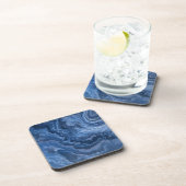 Abstract Deep Blue Marmer Bier Onderzetter (Rechterzijde)
