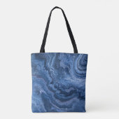 Abstract Deep Blue Marmer Tote Bag (Achterkant)