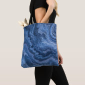 Abstract Deep Blue Marmer Tote Bag (Dichtbij)