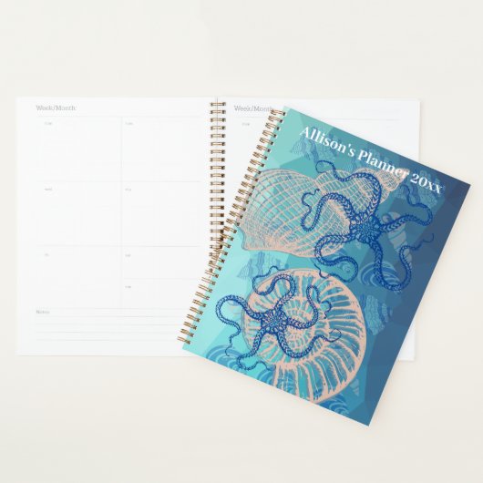 Abstract Deep Blue Sea Maandelijkse Planner (Display)