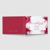 Abstract Deep Crimson Pink Red Geode Guest Book Gastenboek (Volledig)