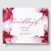 Abstract Deep Crimson Pink Red Geode Guest Book Gastenboek (Voorkant)