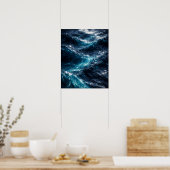 Abstract Deep Ocean Water Ripple Art Poster (Keuken)