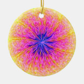 Abstract Delight Roze en Sinaasappel Keramisch Ornament (Voorkant)