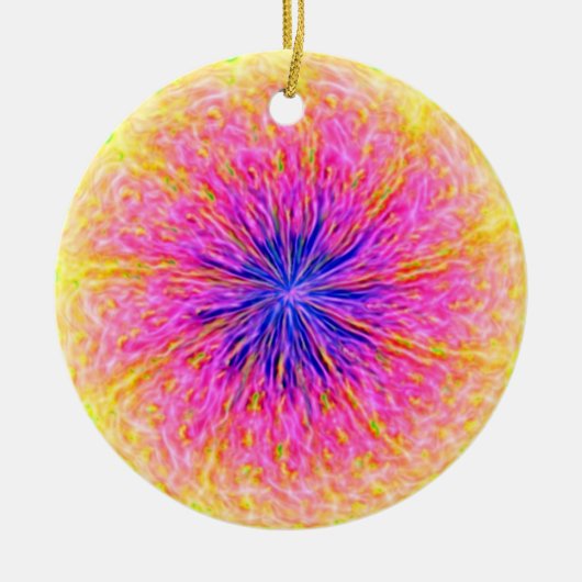 Abstract Delight Roze en Sinaasappel Keramisch Ornament (Voorkant)