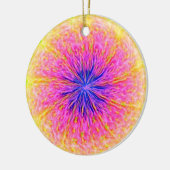 Abstract Delight Roze en Sinaasappel Keramisch Ornament (Links)