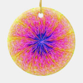 Abstract Delight Roze en Sinaasappel Keramisch Ornament (Achterkant)