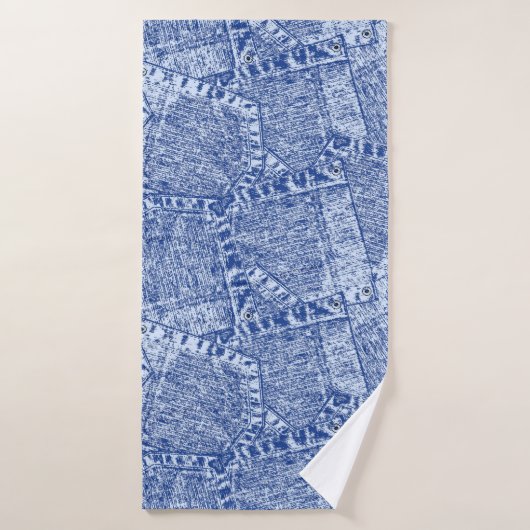 Abstract Denim Pockets Patchwork naadloos patroon Badhanddoek (Badhanddoek)