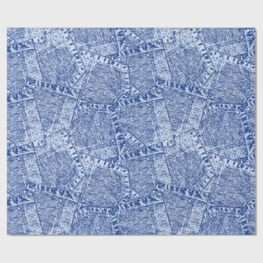 Abstract Denim Pockets Patchwork naadloos patroon Cadeaupapier (Vlak)