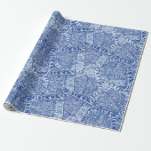 Abstract Denim Pockets Patchwork naadloos patroon Cadeaupapier (Uitgerold)