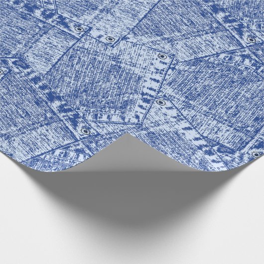 Abstract Denim Pockets Patchwork naadloos patroon Cadeaupapier (Hoek)