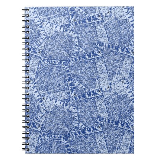 Abstract Denim Pockets Patchwork naadloos patroon Notitieboek (Voorkant)