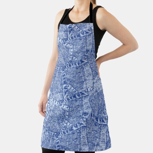 Abstract Denim Pockets Patchwork naadloos patroon Schort (Insitu)