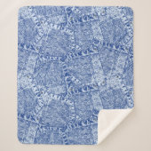 Abstract Denim Pockets Patchwork naadloos patroon Sherpa Deken (Voorkant)