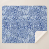 Abstract Denim Pockets Patchwork naadloos patroon Sherpa Deken (Voorkant (horizontaal))